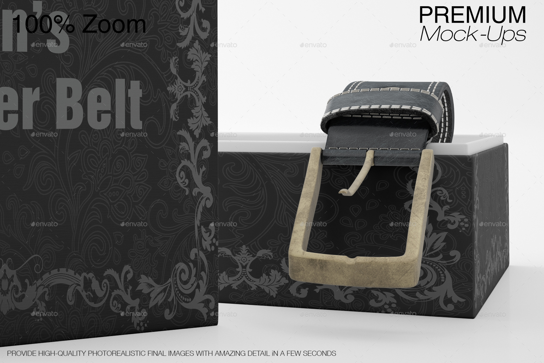 Men's Leather Belt & Gift Box Set, Graphics GraphicRiver